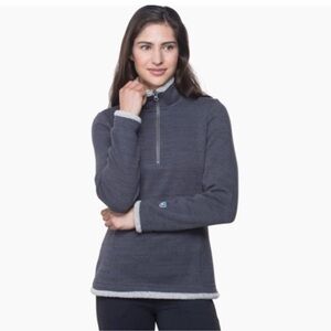 Kuhl women’s Alaska 1/4 zip fleece pullover gray style 4210 XS